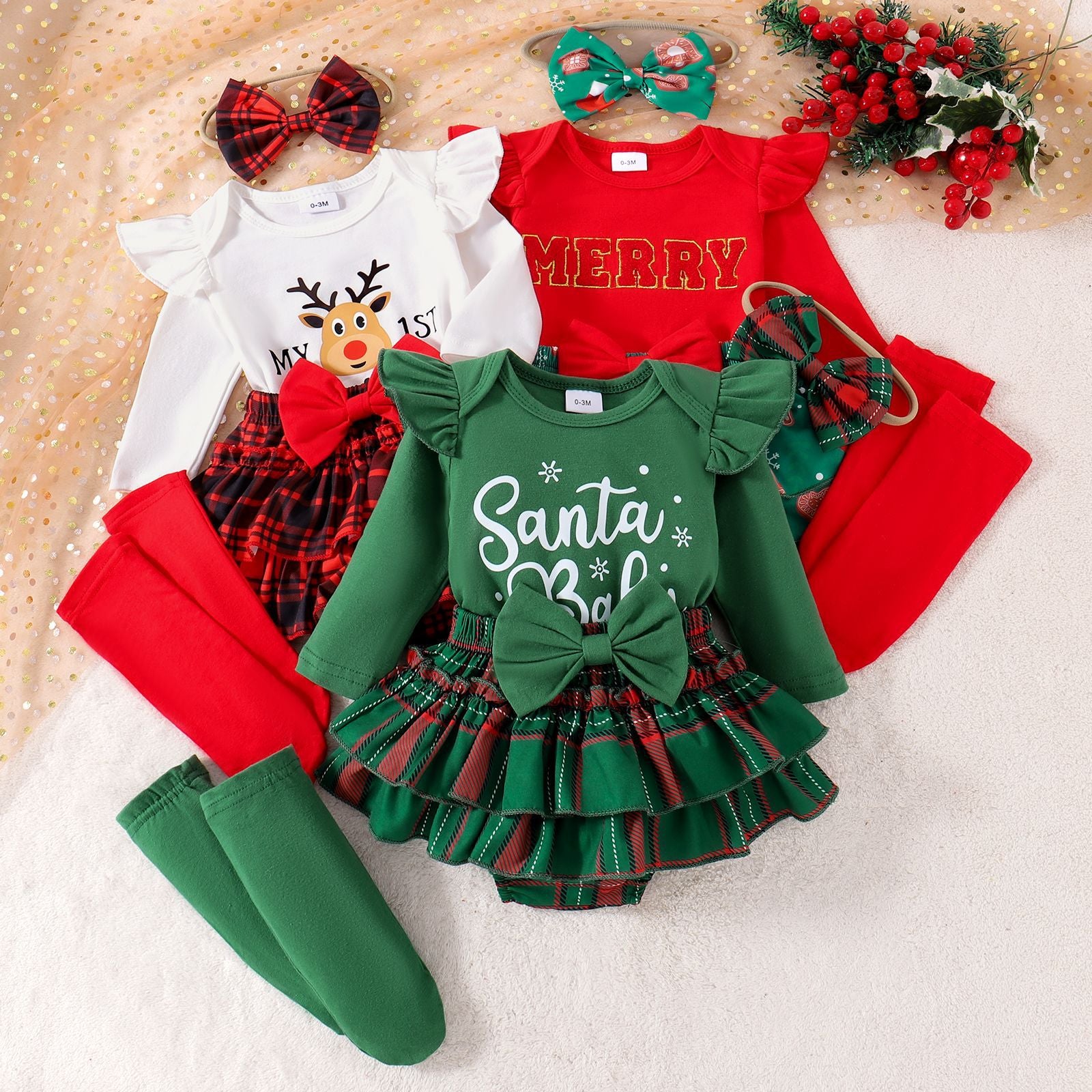 Little Holiday Plaid Skirt Set