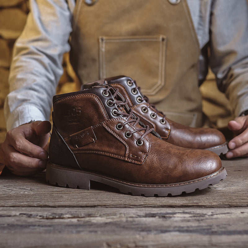 Classic British Vintage Leather Martin Boots
