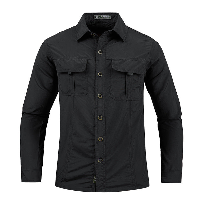 Mens Spring & Summer Quick-Dry Long-Sleeve Outdoor Shirt