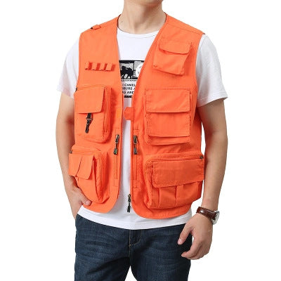 Mens Outdoor Detachable Multi-Pocket Travel Vest