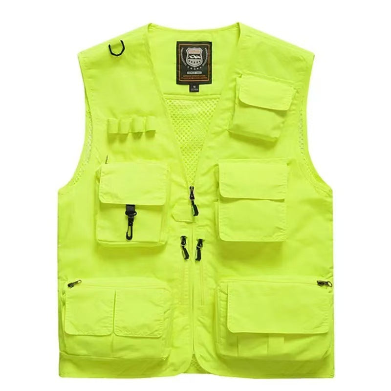 Mens Outdoor Detachable Multi-Pocket Travel Vest