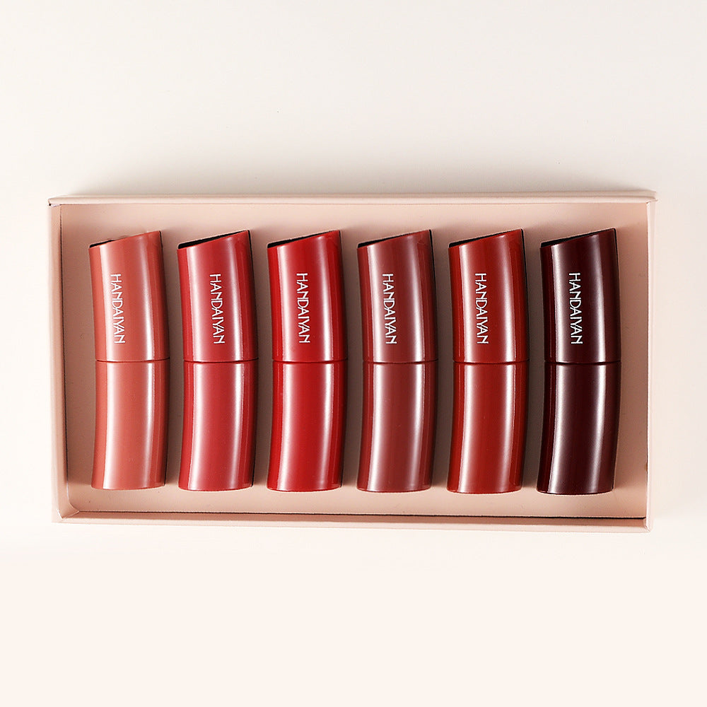 HANDAIYAN Curved Lipstick Makeup Natural Lip Stain Matte Long-lasting Lip Gloss Authentic Set