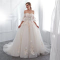 One shoulder wedding dress with back tie.