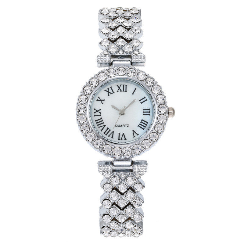 Roman pattern diamond ladies watch women's watch quartz bracelet