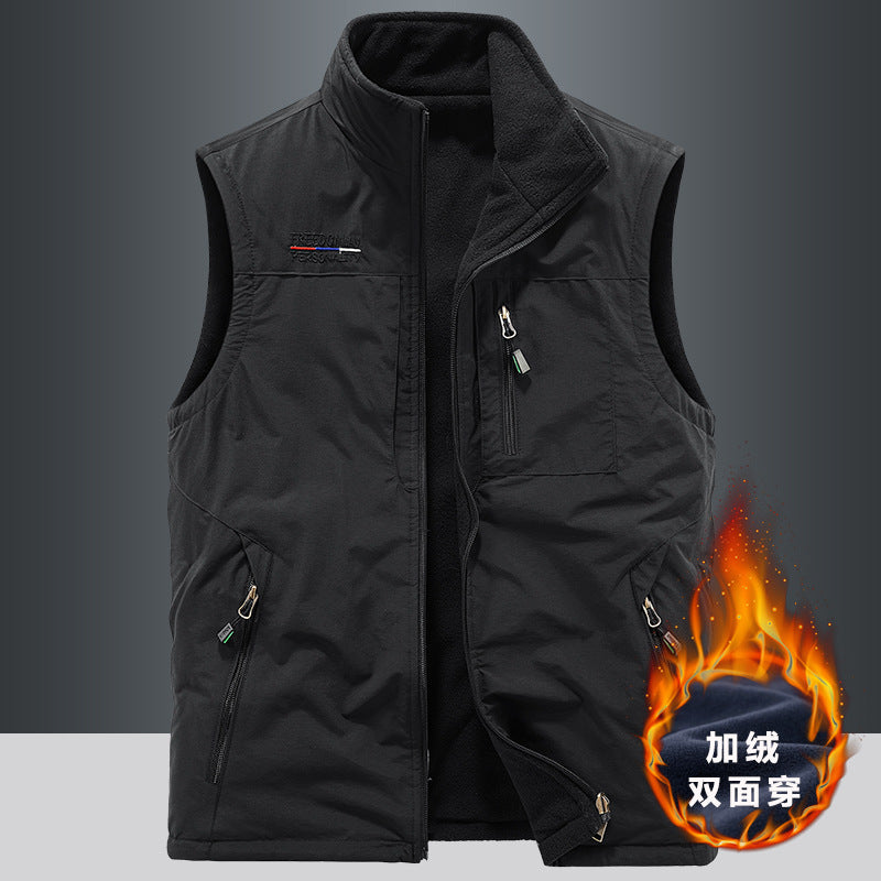 Polar Fleece Vest Double-Sided Outdoor Sports Sleeveless Jacket