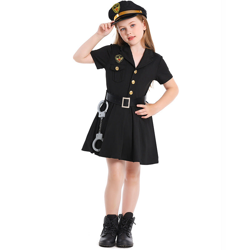 Children's Policewoman Cosplay Costume