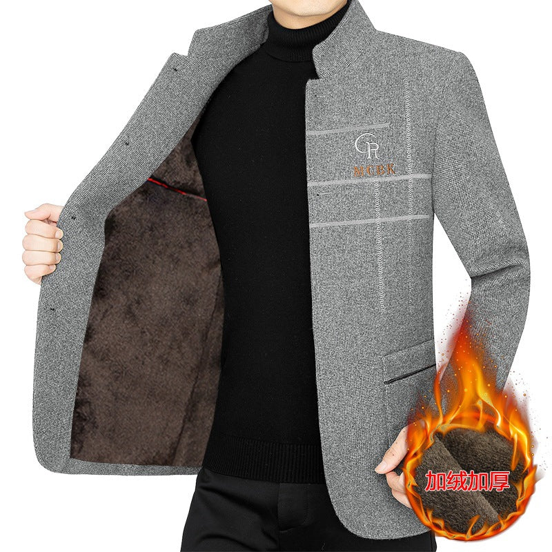 Middle-aged Mens Thickened Wool Fleece Jacket