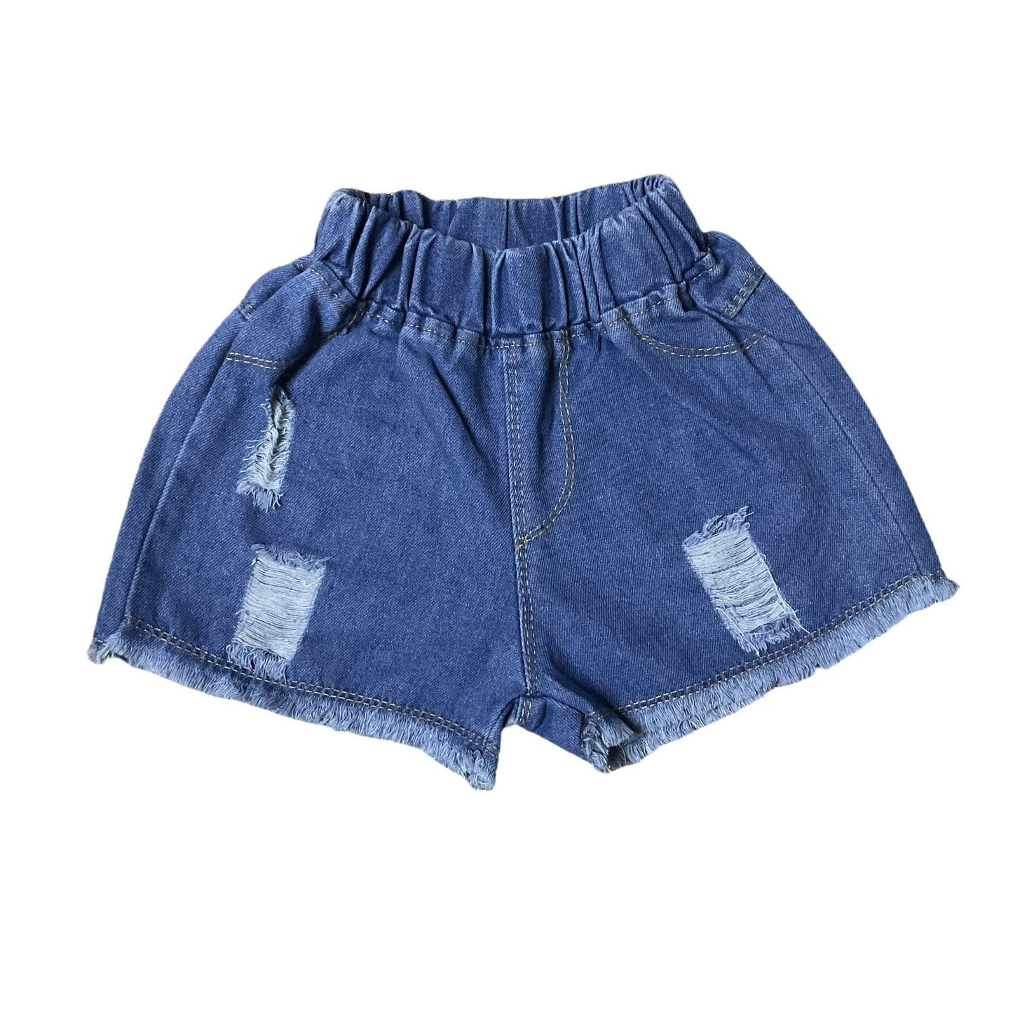 RuffleRise Denim Shorts