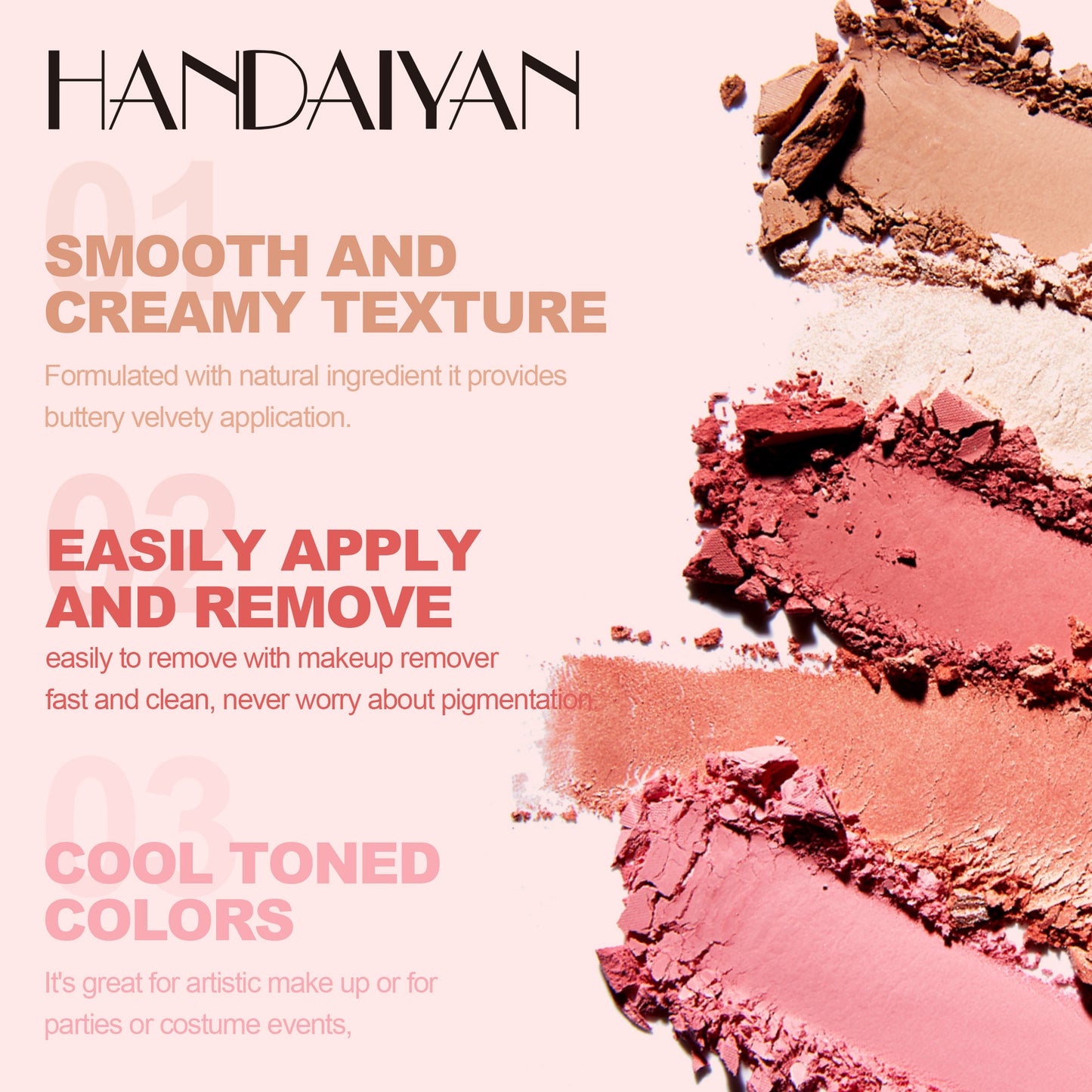 handaiyan Han Daiyan: 12 color pearlescent makeup palette, easy to color cross-border, matte eyeshadow palette.