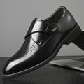 British Style Velcro Leather Shoes for Men  Business Casual & Formal Slip-On
