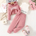 Stylish Spring Outfit Set for Girls  Hoodie + Vest + Comfy Trousers (On Hand)