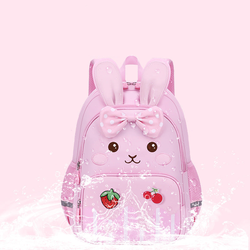 Senior kindergarten backpack for ages 3-6-7, cute rabbit for children and girls, lightweight backpack for outings, cartoon