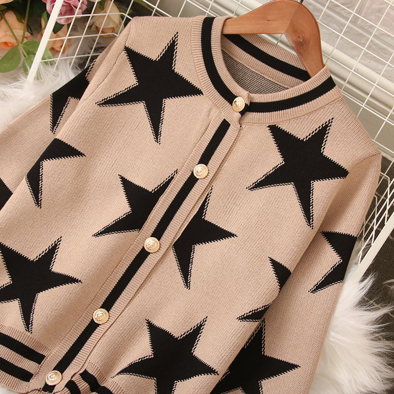 Star Cardigan & Wide Pants Set