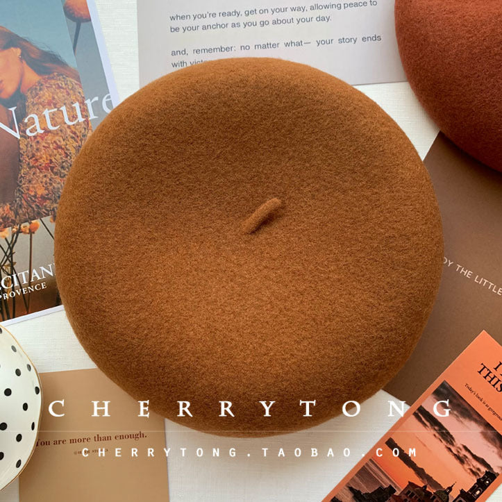 Retro Wool Beret  Cashmere & Wool Women's Hat for Autumn & Winter