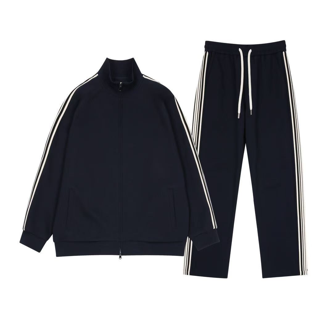 Casual Sports Suit  Long Sleeve Three-Bar Sweatshirt & Pants 2-Piece Set