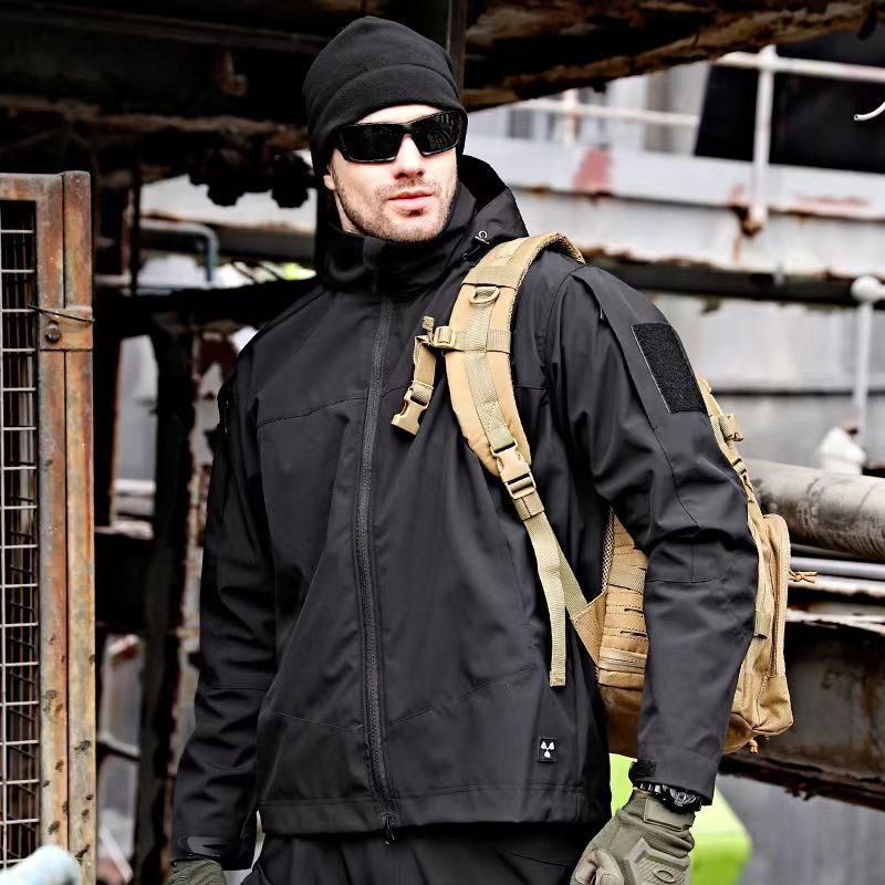 Men's 3-in-1 Softshell Outdoor Jacket – Windproof & Waterproof Tactical Coat