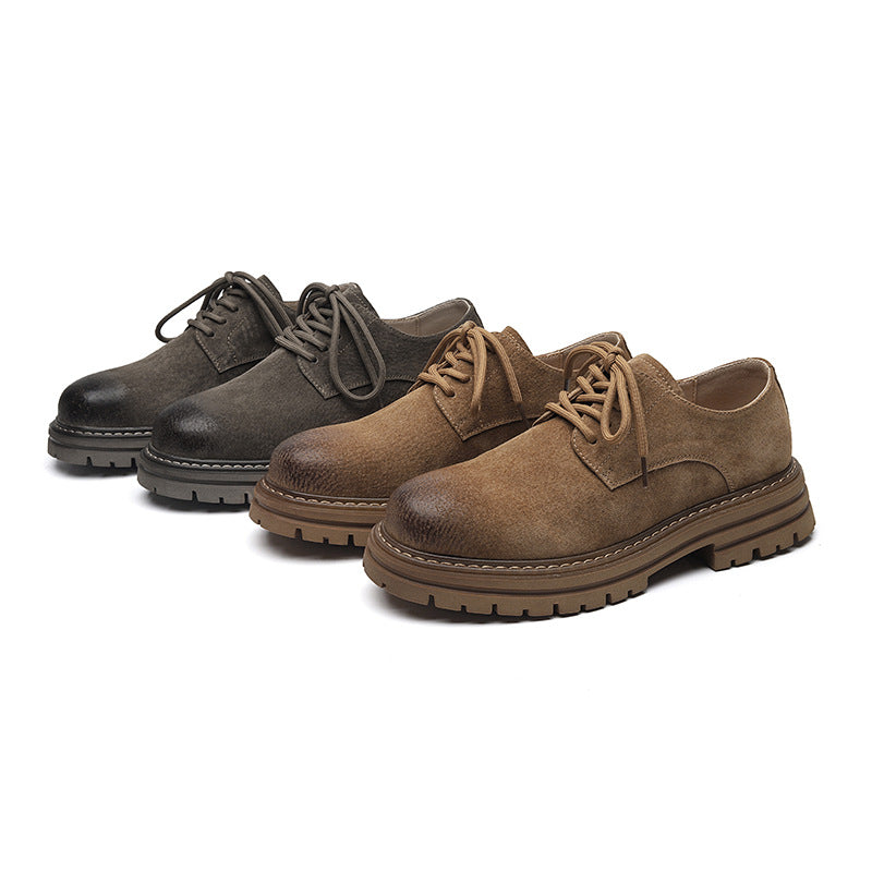 Men's Retro British Style Lace-up Leather Cargo Shoes