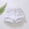 RuffleRise Denim Shorts