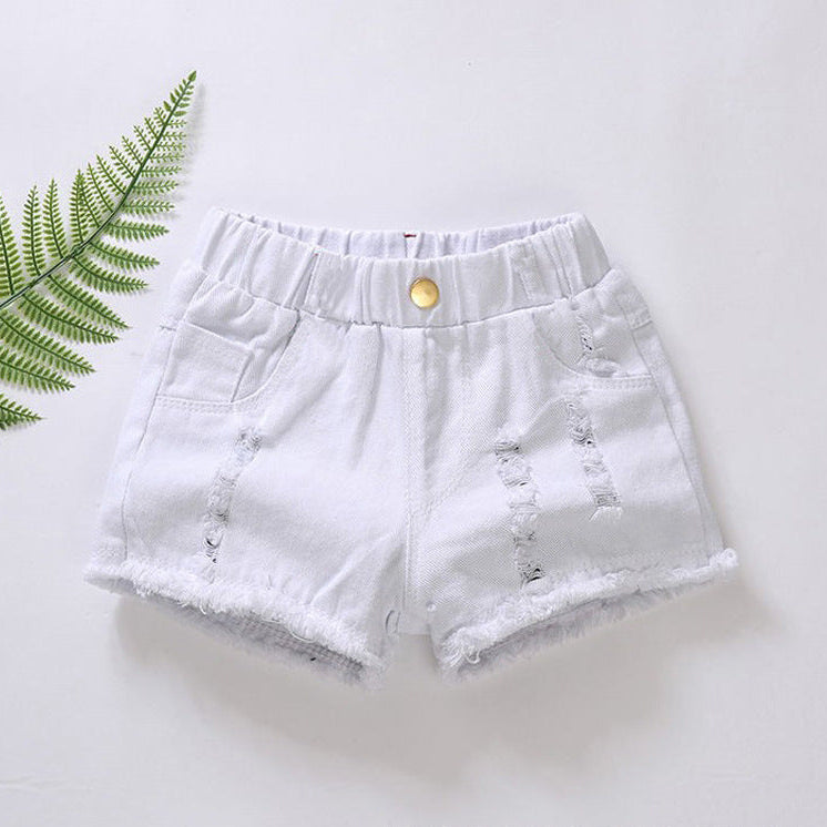RuffleRise Denim Shorts