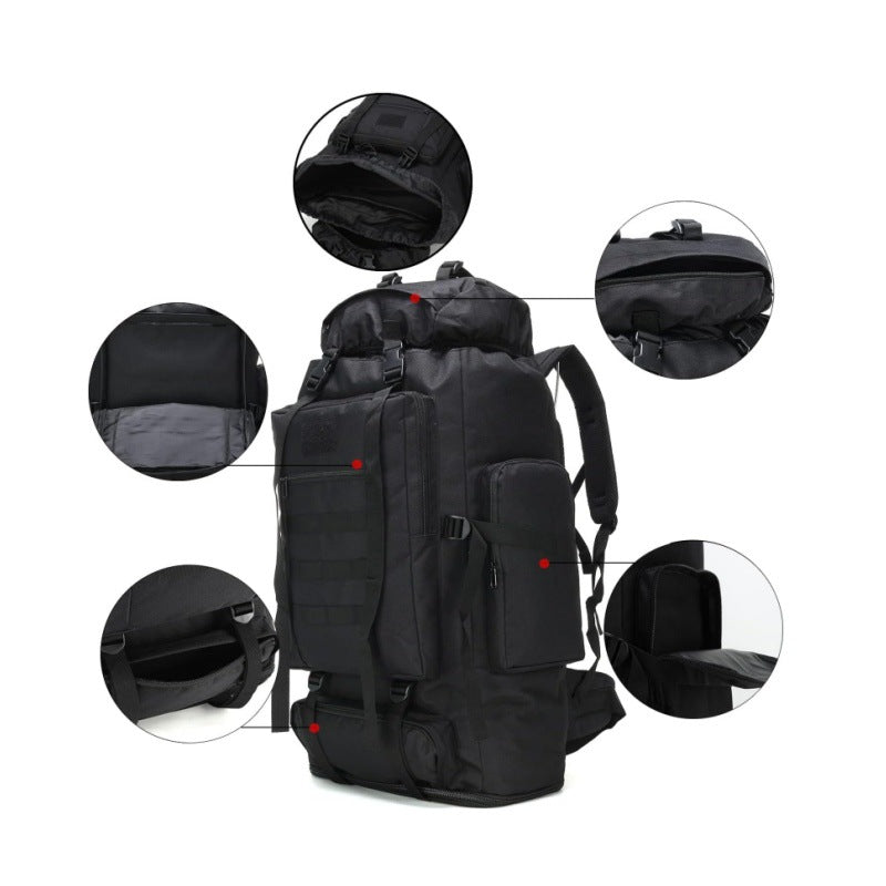 Tactical Mountaineering Backpack  Large Capacity Multi-Compartment Travel Bag