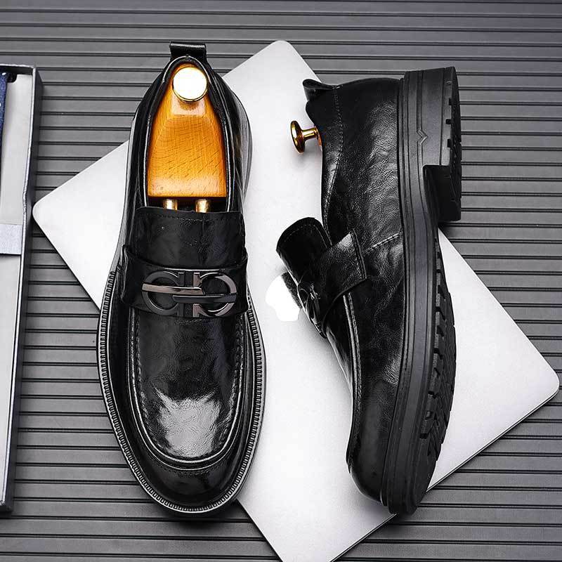 Men's Genuine Leather Slip-On Dress Shoes