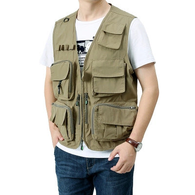 Mens Outdoor Detachable Multi-Pocket Travel Vest