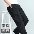 Men's Summer Thin Cotton Cargo Pants – Loose Fit Multi-Pocket Straight Casua