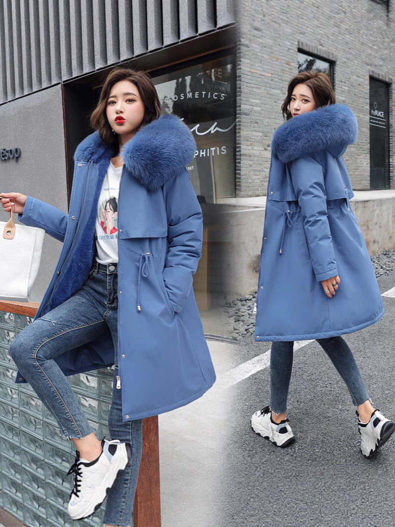 Women's Winter  Slim Fit Faux Fur Parka Jacket