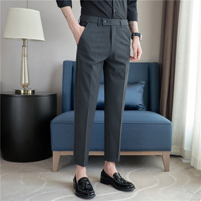 Men’s Stretch Slim-Fit Casual Trousers