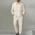 Men's Fall Waffle Knit Slim Cardigan Jacket Set (On Hand)