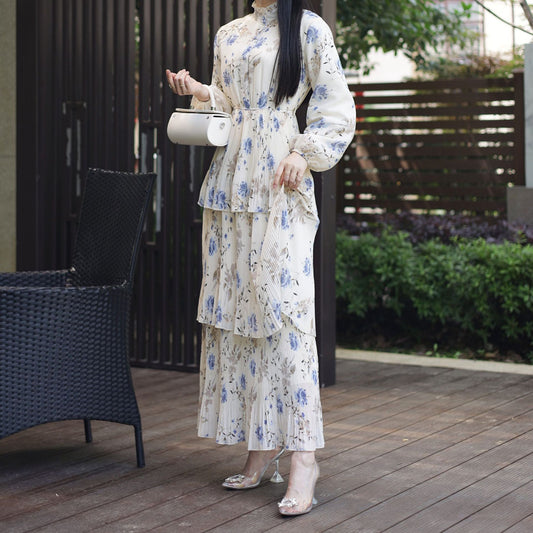 Pure Beauty Printed Dress, Ankle-length Printed Long Skirt