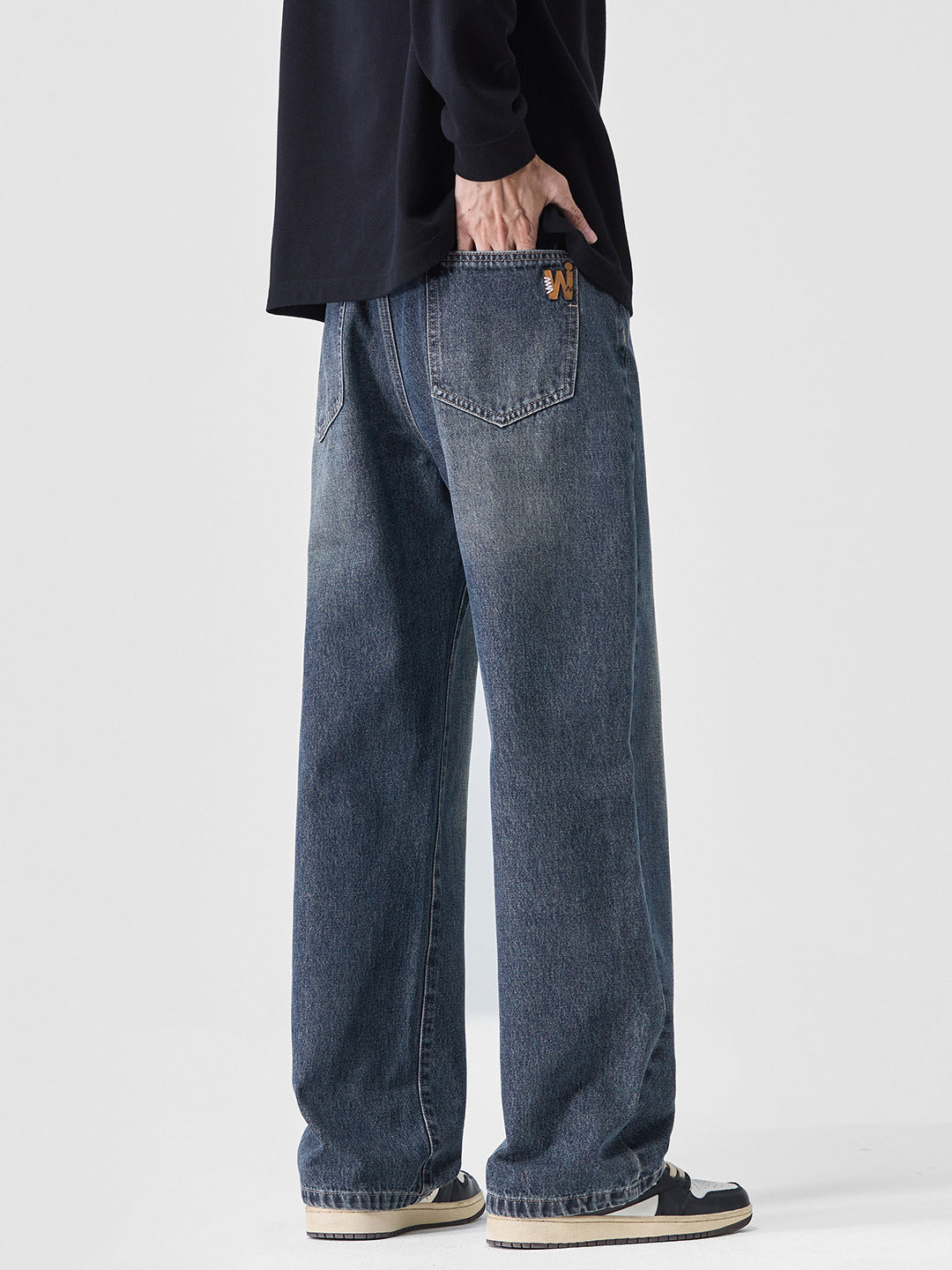 Men’s Loose Wide-Leg Straight Jeans