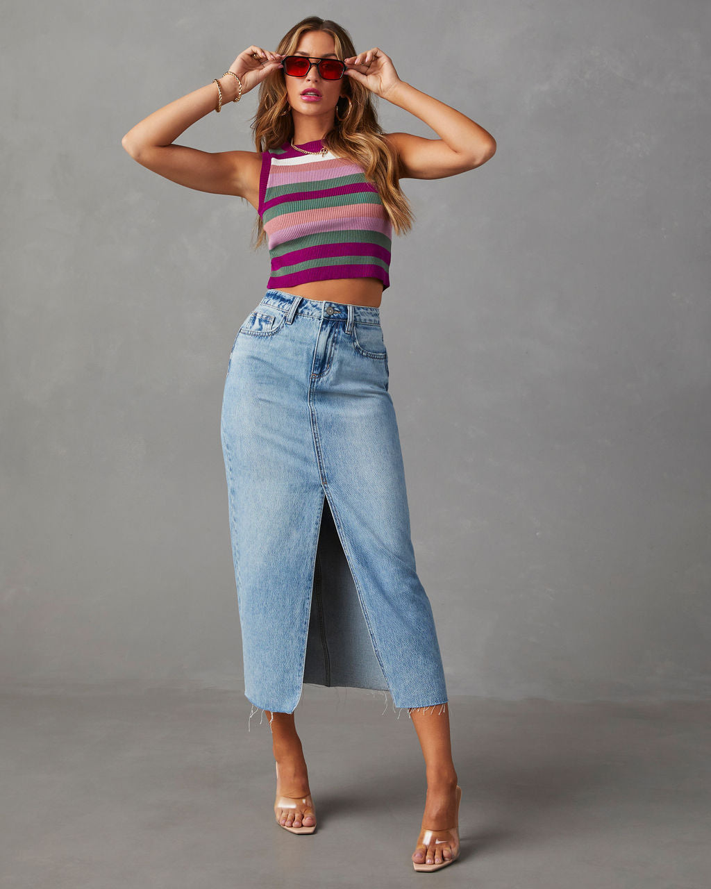A-line midi skirt