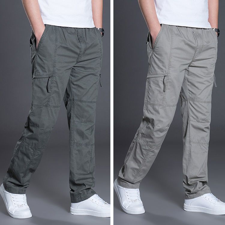 Mens Loose Multi-Pocket Cargo Pants