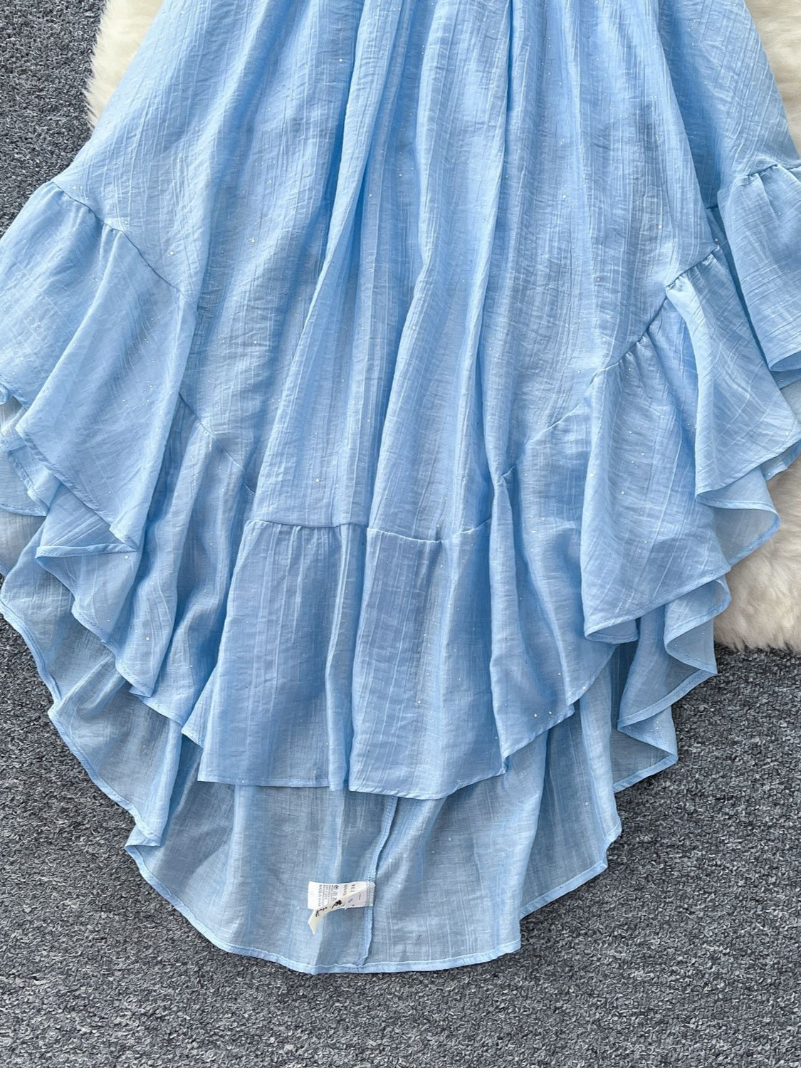 French Elegance Asymmetrical Halter Maxi Dress
