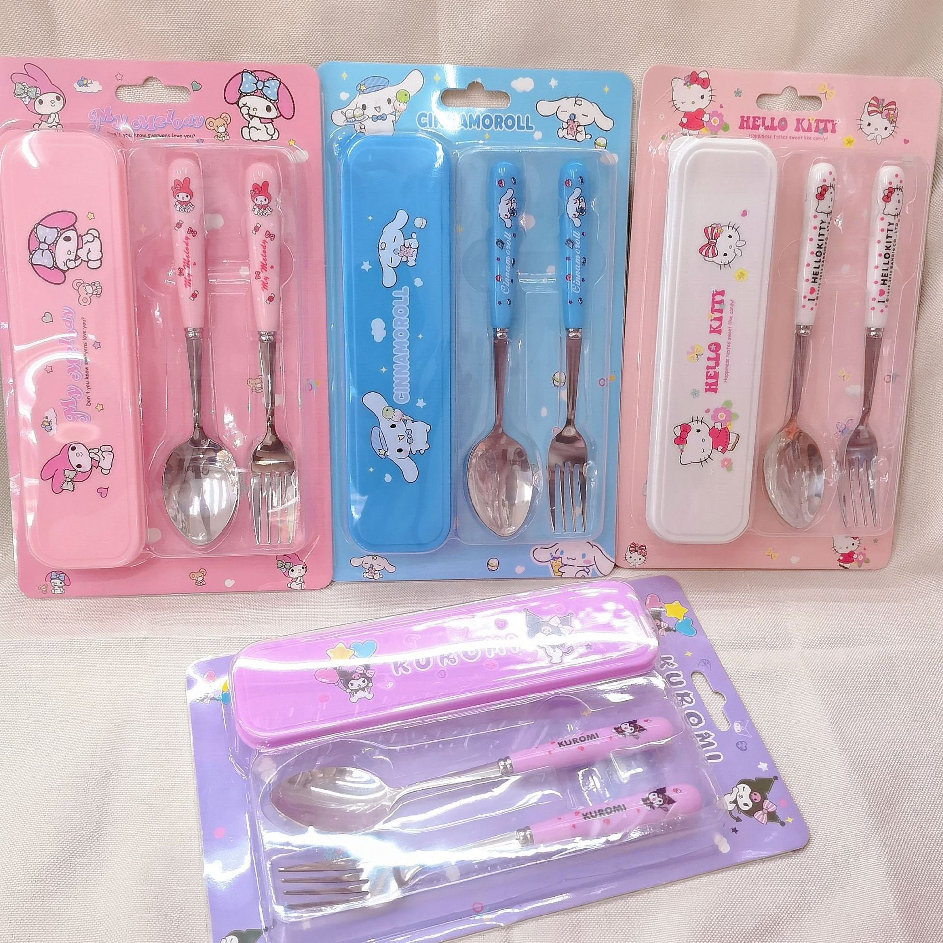 Little Bites Travel Cutlery Stainless Steel Fork, Spoon Two-Piece Set