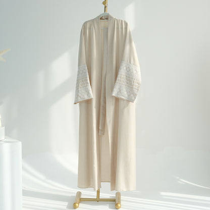 Embroidery Elegant Abaya Cardigan Robe