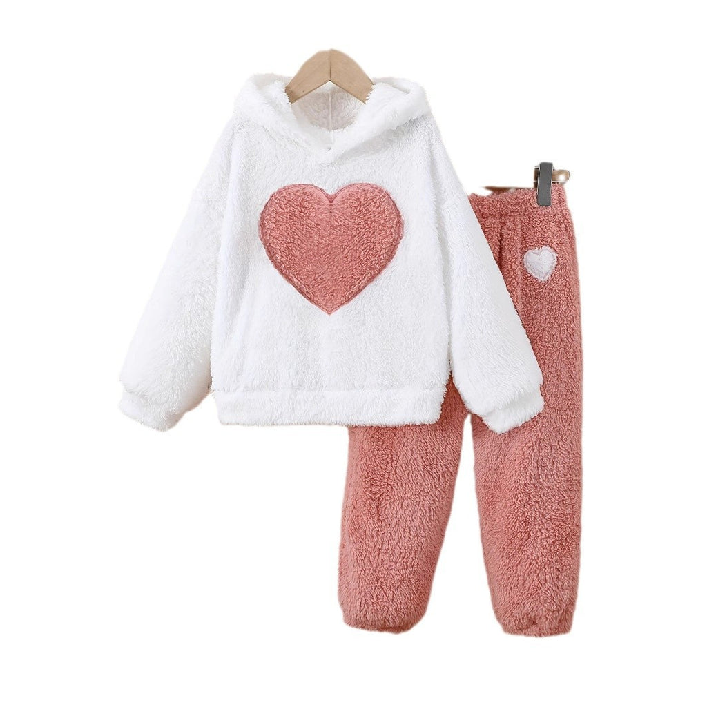 Heart-Print Fleece Set