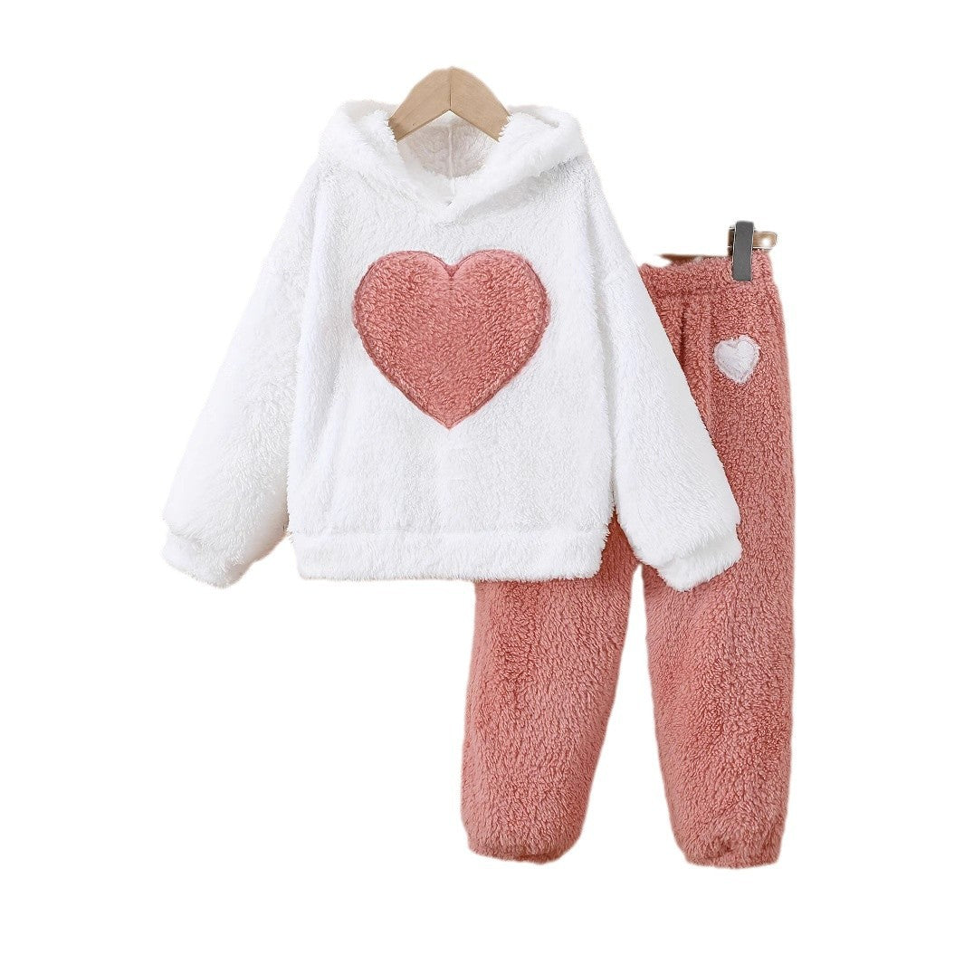 Heart-Print Fleece Set