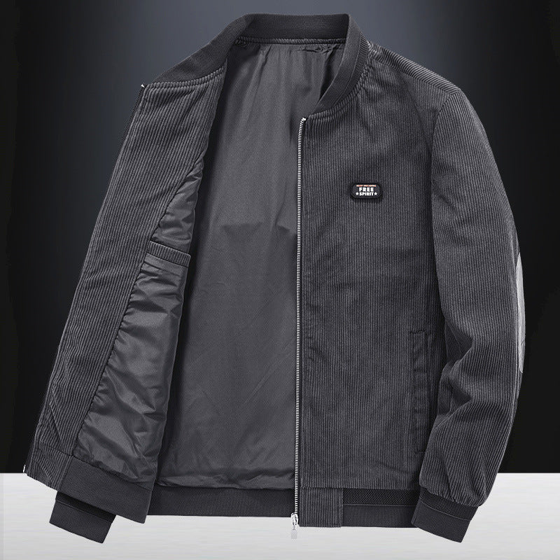 Men's Plus Size Loose-Fit Corduroy Jacket