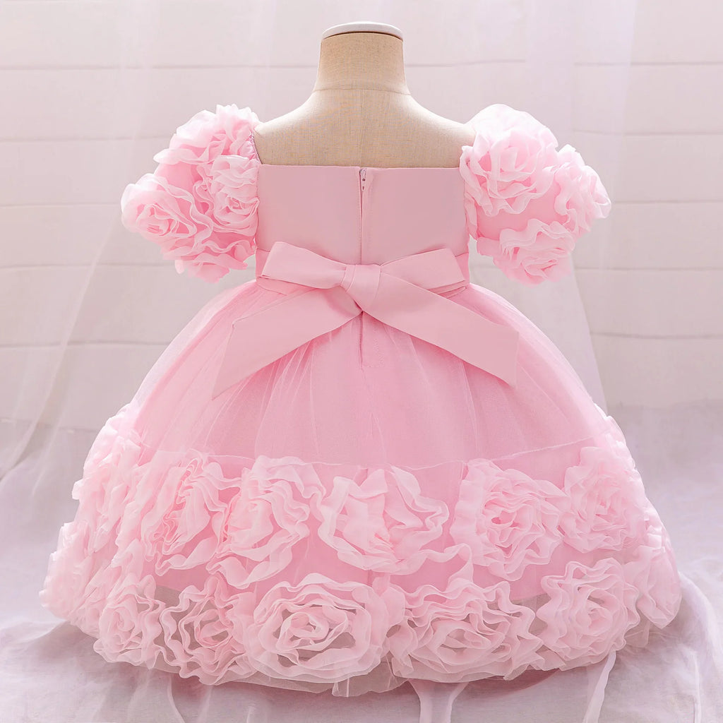 Rosette Ruffle Sequin Princess Dress