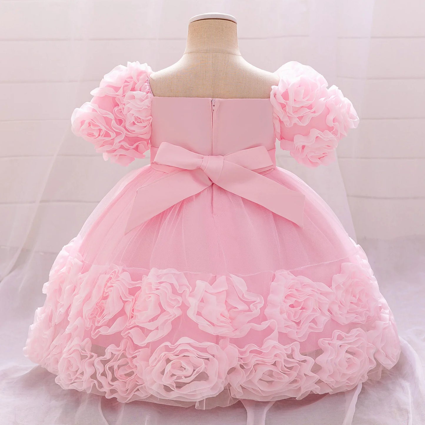 Rosette Ruffle Sequin Princess Dress