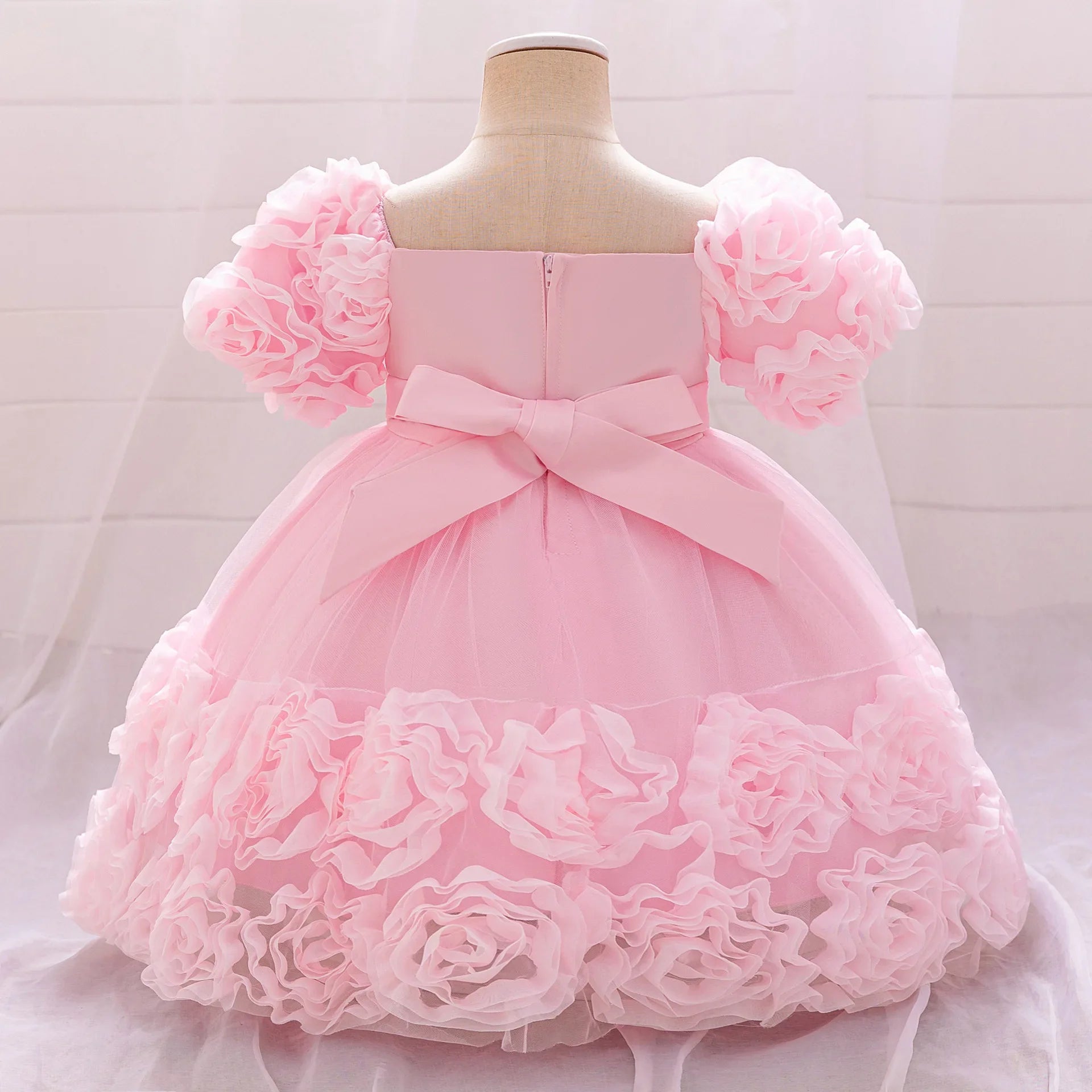 Rosette Ruffle Sequin Princess Dress