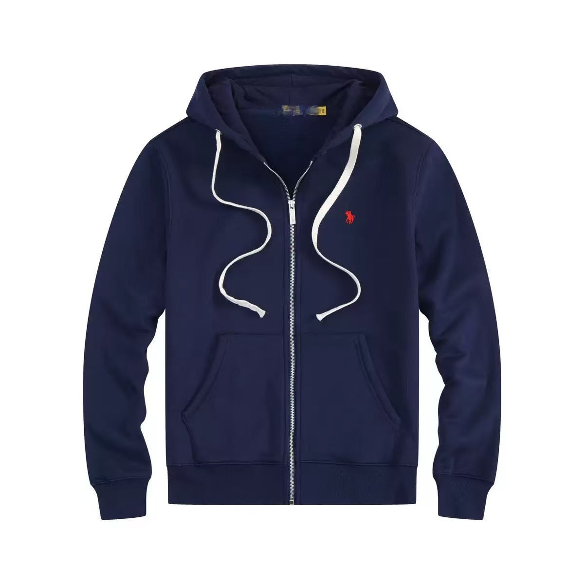 Mens Thick Cotton Fleece Zip-Up Hoodie