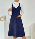 Autumn/Winter Cross-Border Suspender Pocket Midi Dress