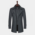 Plus Size Mens Woolen Business Coat  Double Neck Zip Winter Jacket