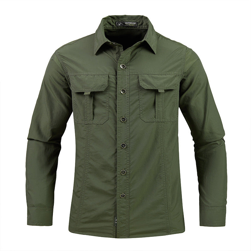 Mens Spring & Summer Quick-Dry Long-Sleeve Outdoor Shirt