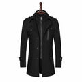 Plus Size Mens Woolen Business Coat  Double Neck Zip Winter Jacket