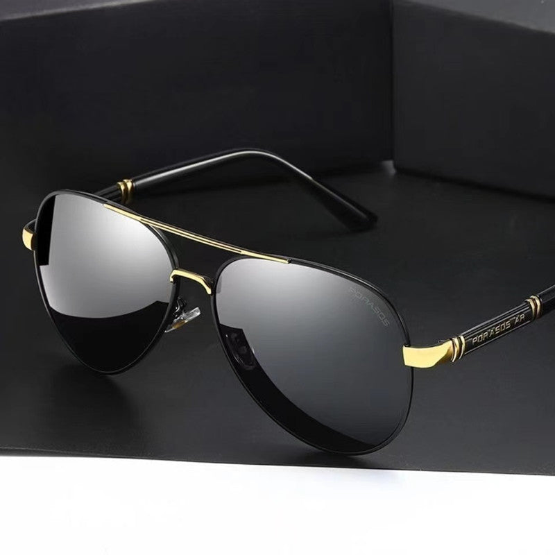 New Polarized Sunglasses Men's Metal Sunglasses Toad Glasses Driving Mirror