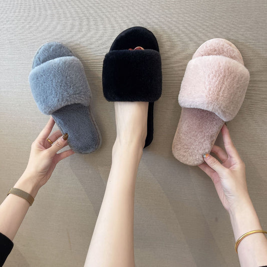 Fashion warm floor cotton slippers women